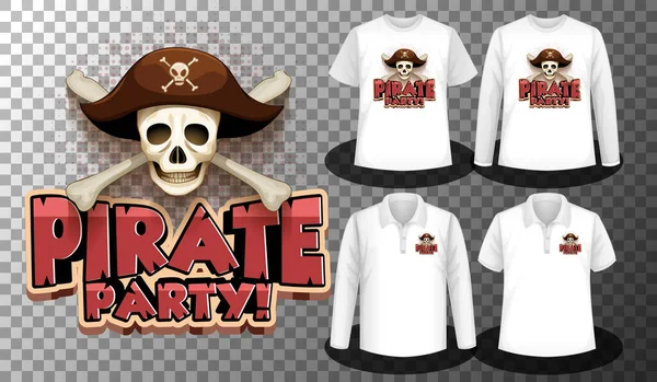 Piratenpartei Logo Mit Verschiedenen Hemden Mit Piratenpartei Logo Bildschirm Auf Stockvektor