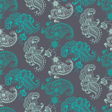 Vektör grafik illüstrasyon farklı şekillerde Dekoratif-süsleme elementler çiçek dekor elemanları ile ile Seamless modeli