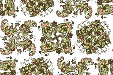 Dikişsiz desen vektör grafiği şark stilinde yapılmış kare süsleme öğeleri yapılmış