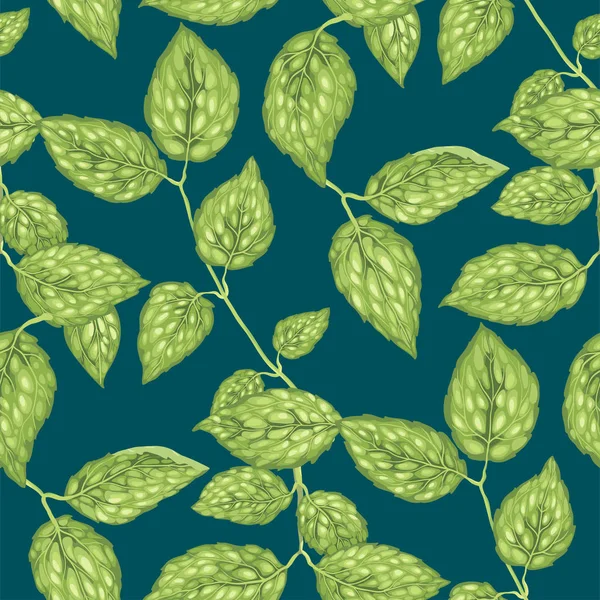 Yasemin bush ile Seamless modeli gerçekçi vektör grafik illüstrasyon bırakır