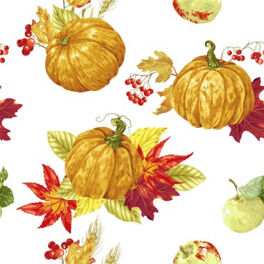 Parlak renkler parlak hasat sezonu elemanları ile Seamless modeli