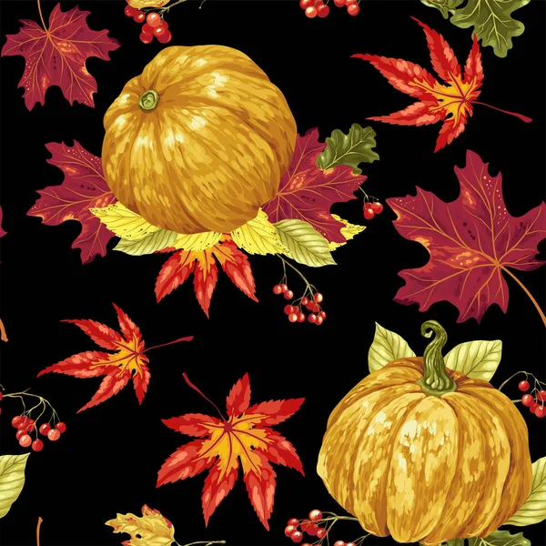 Seamless Pattern Autumn Festival Harvest Season Vector Design Graphic Illustration — Stock Vector