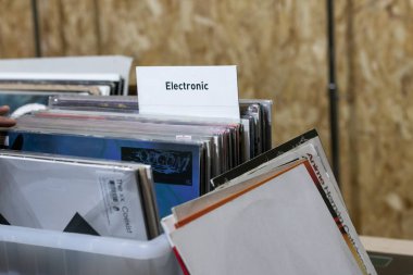 Vinil kayıtları müzik mağazası