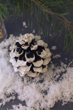 Noel koni ile düşük anahtar Kartpostal Noel ışıkları