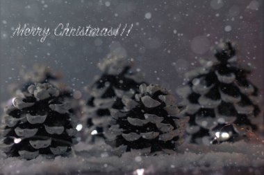Noel koni Kartpostal Noel ışıkları ve metin ile dekore edilmiş