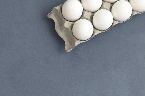 Groep Van Witte Eieren Grijs — Stockfoto