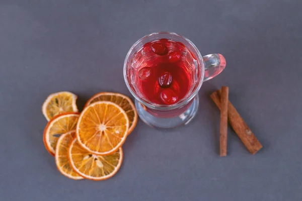 Mulled Wine Cinnamon Stick Orange Slices — Stock Photo, Image