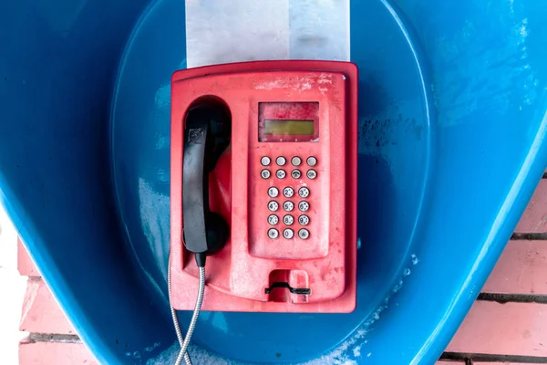 Ретро Красная Телефонная Будка — стоковое фото
