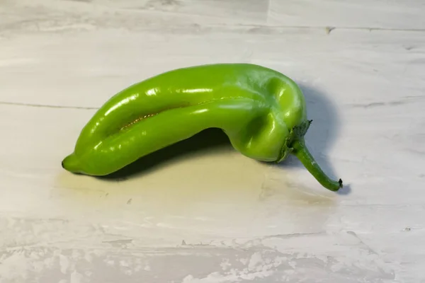 Sweet Green Pepper Trendy Ugly Vegetables Space Text — Stock Photo, Image