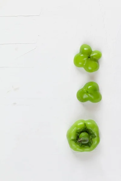 Sweet Green Pepper Trendy Ugly Vegetables Space Text — Stock Photo, Image