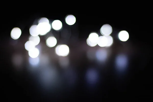Lumières Blanches Floues Fond Sombre Avec Espace Pour Texte Résumé — Photo