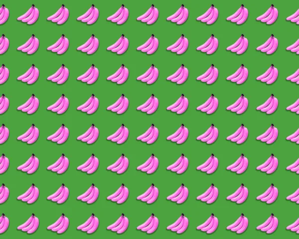 Cyfrowy bezszwowy wzór z bananami na zielonym tle mięty. Powtarzające się elementy — Zdjęcie stockowe