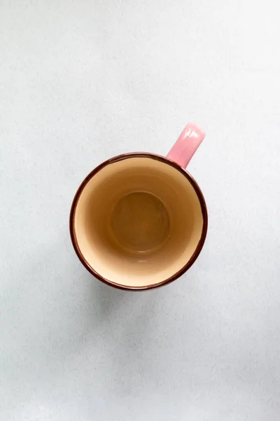 空茶杯顶部视图 简约设计模板 — 图库照片