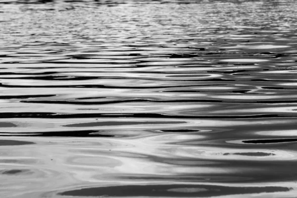 選択的焦点で黒と白のモードで黒の抽象的な水の表面をぼかした — ストック写真