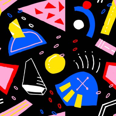 Kesme vektör sorunsuz arka plan desen farklı soyut kolajlar ile kağıt şekilleri