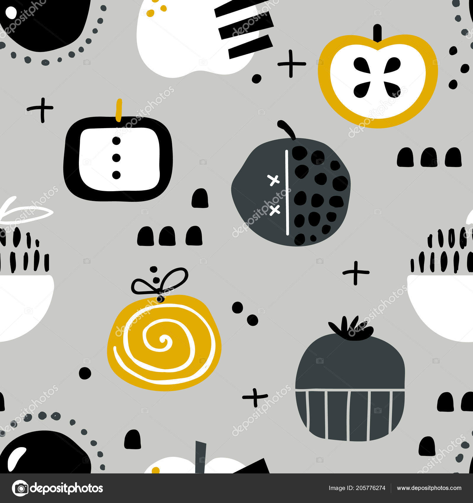 Vector Seamless Background Patterns Scandinavian Style Cartoon