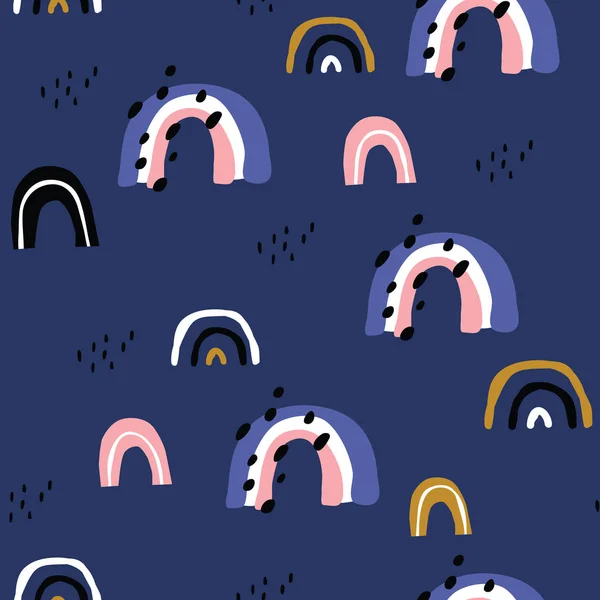 Patrones Fondo Sin Costura Vector Estilo Escandinavo Dibujos Animados Arco — Vector de stock