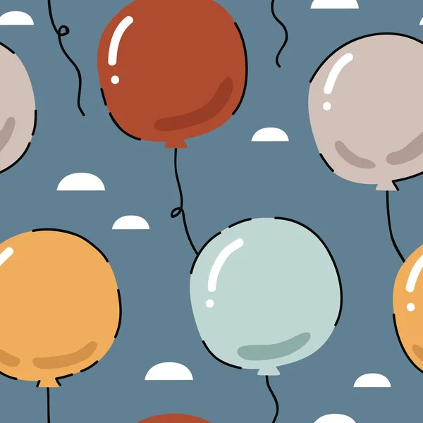 Vetor Padrão Fundo Sem Costura Com Balões Bonitos Para Tecido — Vetor de Stock
