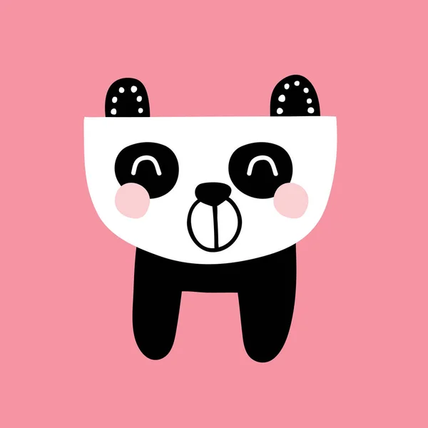 Illustration Vectorielle Magnifique Bébé Panda Dans Style Scandinave — Image vectorielle