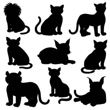 Büyük kedi siluetleri büyük kediler hayvan