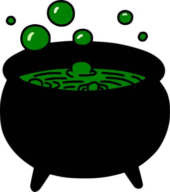 Köpüren kazan vector Halloween Illüstrasyon