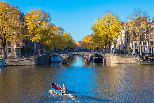 Noviembre 2018 Amsterdam Holanda Septentrional Países Bajos Canales Ámsterdam Casas —  Fotos de Stock
