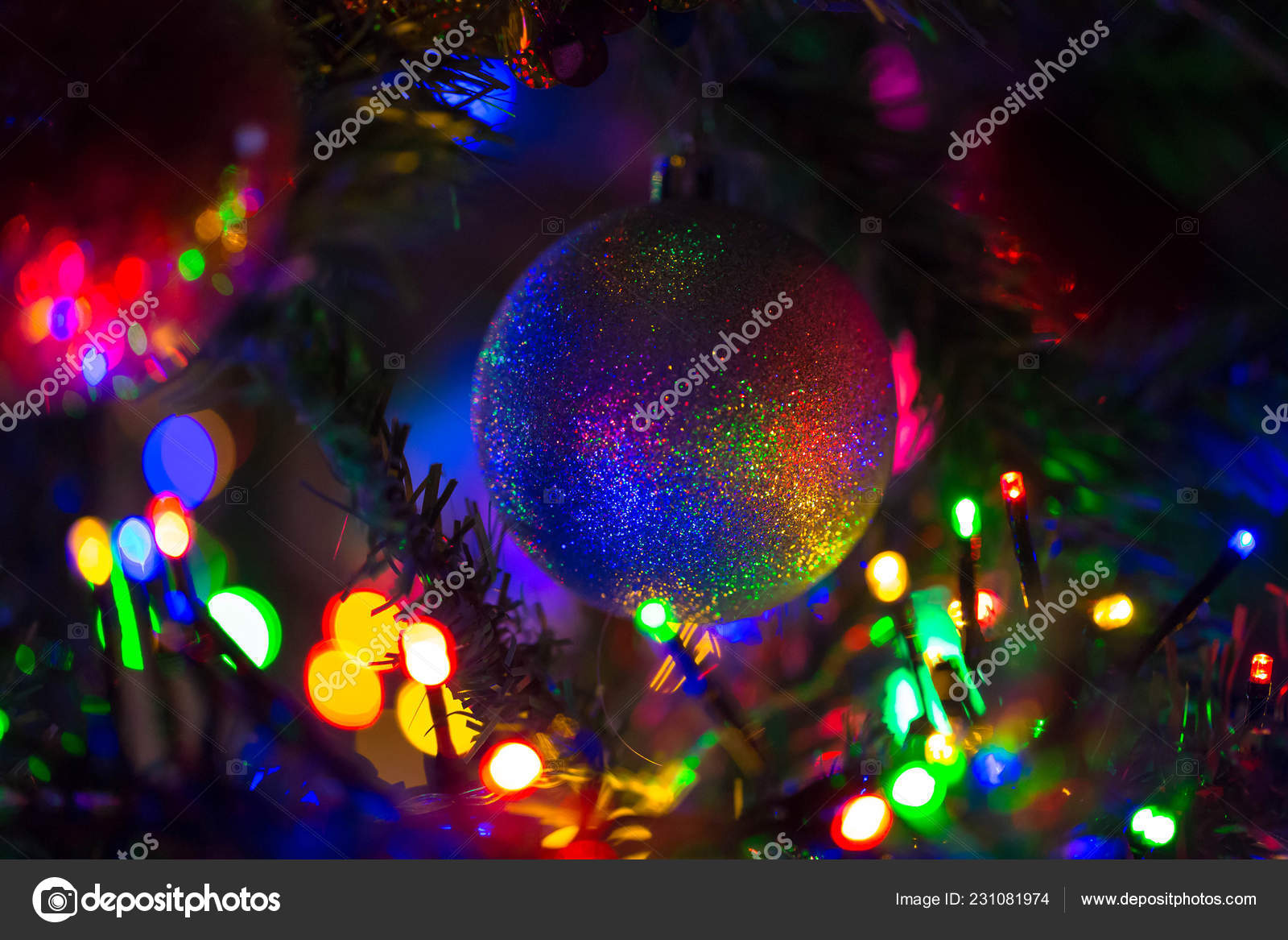 Boule Noël Multicolore Arc Ciel Suspendu Arbre Noël Lumières Noël