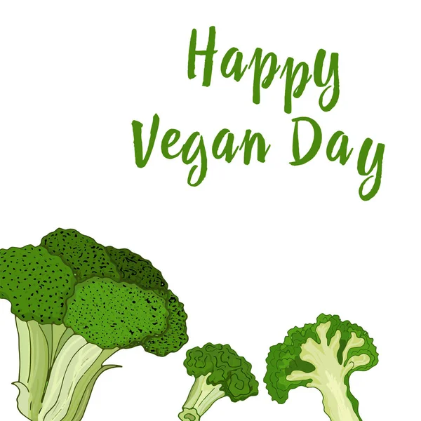 Des légumes. Du brocoli. Couleur. Jour végétarien. Graphiques vectoriels — Image vectorielle