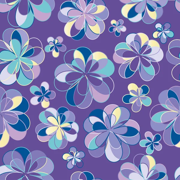 Patrón Sin Costura Floral Sobre Fondo Púrpura Vector — Archivo Imágenes Vectoriales