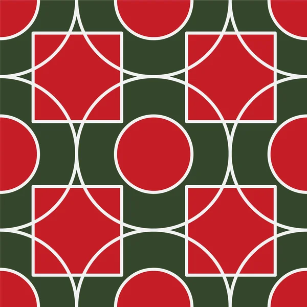 Padrão vermelho e verde com linhas brancas para o Natal —  Vetores de Stock