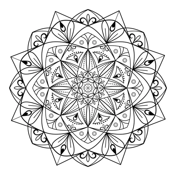 Patrón circular mandala para colorear sobre un fondo blanco. Ilustración vectorial — Archivo Imágenes Vectoriales