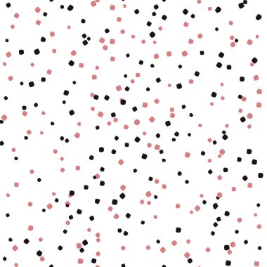 Konfeti pürüzsüz pembe ve siyah desenli. Tasarım, paketleme, hatıra defteri için vektör şablonu.