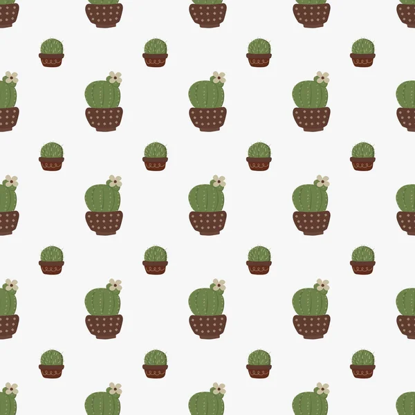 Cactus Redondos Macetas Sobre Fondo Transparente Esta Plantilla Adecuada Para — Vector de stock