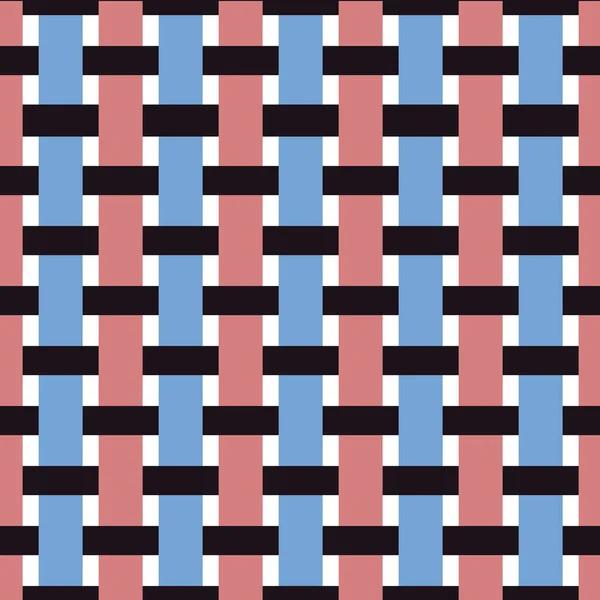 Naadloos Vectorpatroon Driekleurige Roze Zwart Blauwe Mat — Stockvector