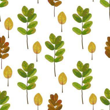 Sonbahar yaprakları deseni. Paketleme, kumaş ve kartpostallarda pürüzsüz bir kalıp olarak kullanılabilir.