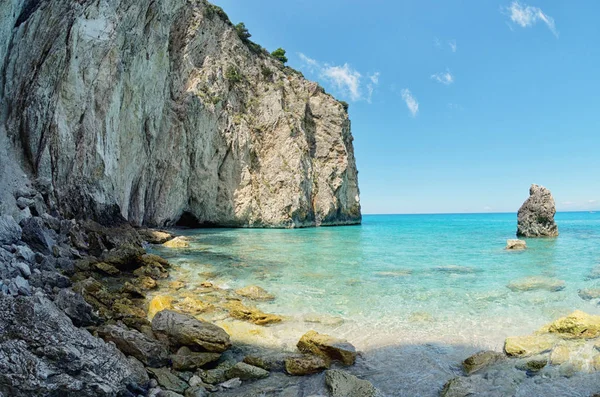 Blauwe Water Van Ionische Zee Buurt Van Agios Nikitas Lefkada — Stockfoto