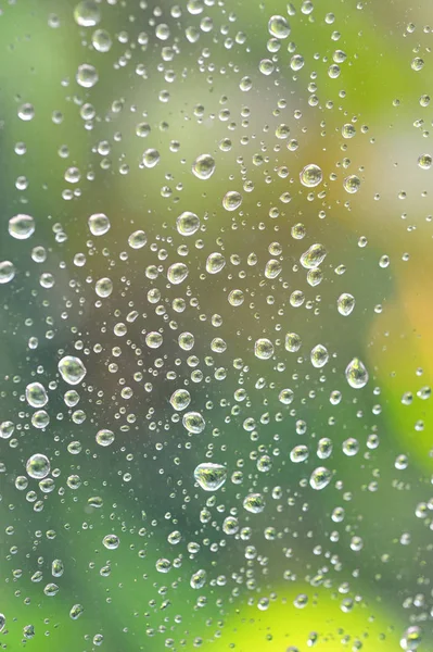 Gocce Acqua Vetro Della Finestra Sfondo Della Natura — Foto Stock