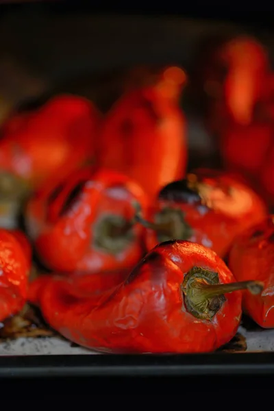 Red Tasty Peppers Roasted Oven — Stock Photo, Image