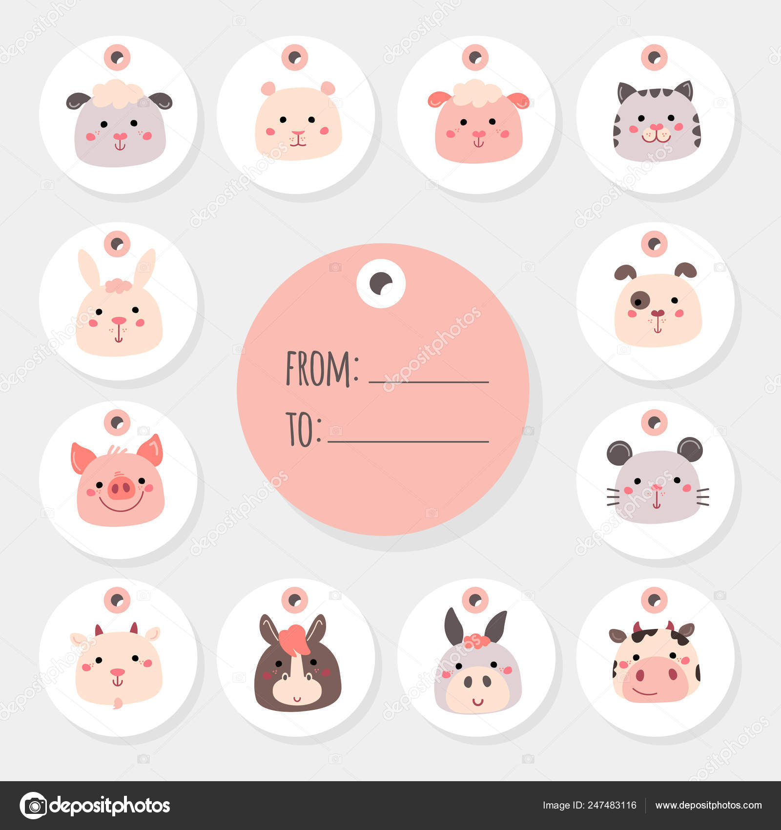 Great Set Vector Holiday Christmas s Cartoon Characters Sheep Hamster Vector Image By C A Compot Vector Stock