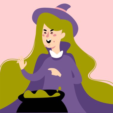 Vektör Cadılar Bayramı partisi afişi, el ilanı, poster, iniş sayfası 