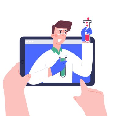 Uzaklık dersleri, video kursu, web semineri, internet sınıfı, kişisel öğretmenlik hizmeti için dijital tablet kullanılıyor. Okul ve üniversite konsepti için çevrimiçi eğitim