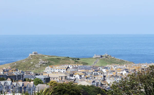 Panorama Land End Cornwall Takes Saint Ives Right First Last — Stock Photo, Image