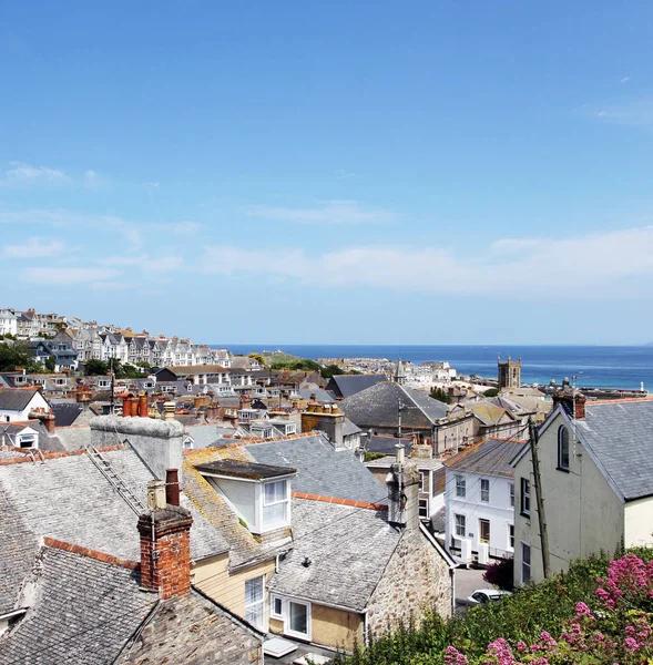 Seaside Village Ives Cornwall View Old Town Typical Houses Saint — Stock Photo, Image