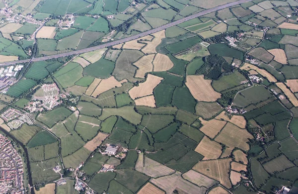 Aerial photo of the English Bristol countryside. The city in the background. Bristol, UK