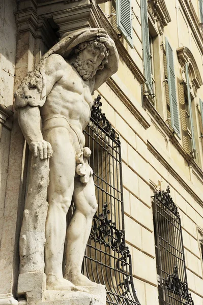 Statue Hercules Entrance 18Th Century Palazzo Vescovile Bishops Palace Historical — Stock Photo, Image