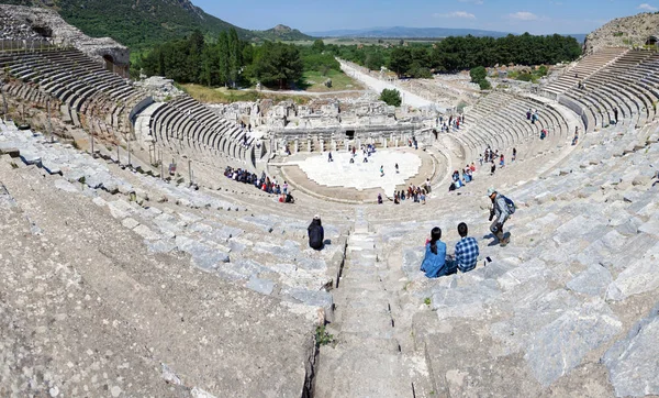 Efesos Största Antika Teatrar Med Kapacitet 25000 Människor Izmir Turkiet — Stockfoto