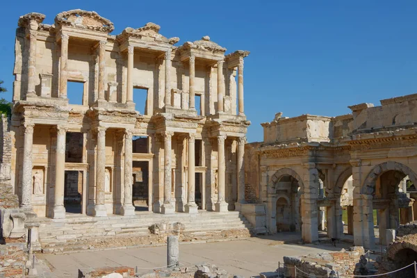 Ephesus Celsus Biblioteca Celcus Fly Biblioteca Medusa Testa — Foto Stock