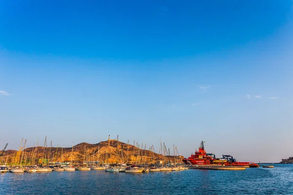 Cartagena murcia port marina günbatımı Akdeniz İspanya — Stok fotoğraf