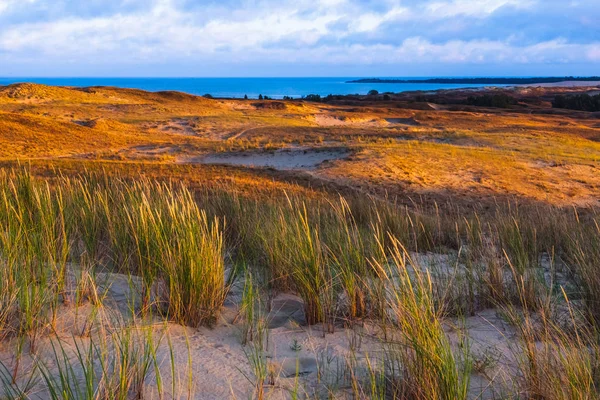 Nida - Curonian Spit and Curonian Lagoon, Nida, Klaipeda, Lituania. Dunas del Báltico. Patrimonio de la Unesco. Nida se encuentra en la saliva curónica — Foto de Stock