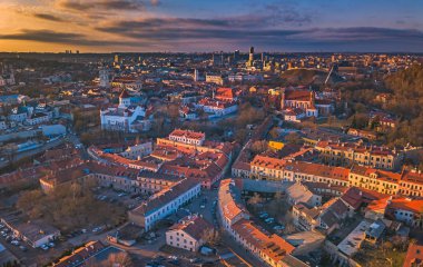 VILNIUS, LITHUANIA - Vilnius 'un eski şehir manzarası